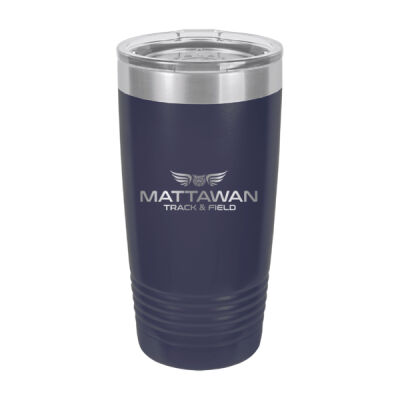 Polar Camel 20 oz. Navy Blue Vacuum Insulated Ringneck Tumbler with Clear Lid Thumbnail