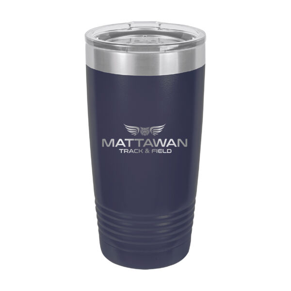 Polar Camel 20 oz. Navy Blue Vacuum Insulated Ringneck Tumbler with Clear Lid Thumbnail